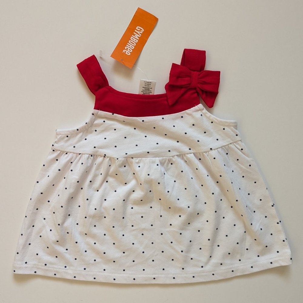 Gymboree star print bow top 4T NWT